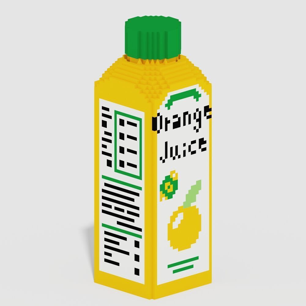 Voxel Beverages 17 Items Low-poly 3D model_10