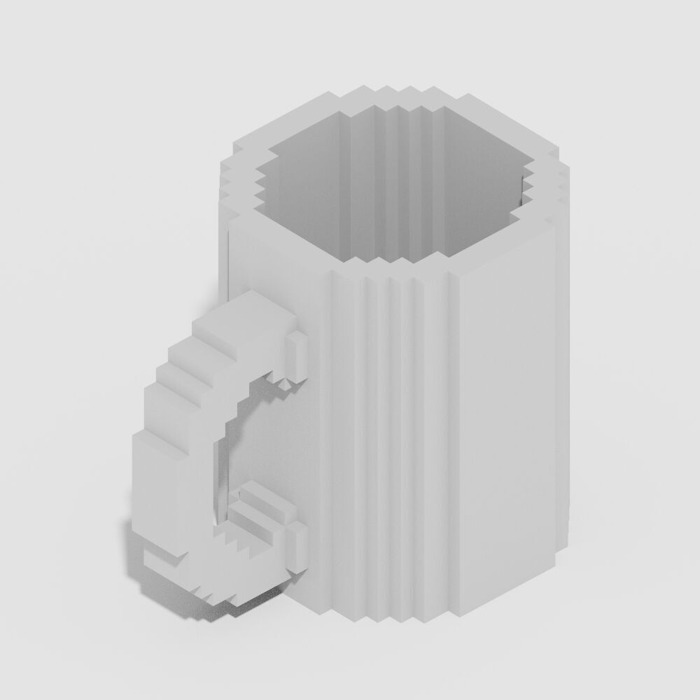 Voxel Beverages 17 Items Low-poly 3D model_9