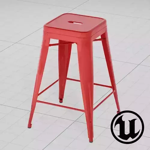 Tolix Barstool UE4 Low-poly 3D model