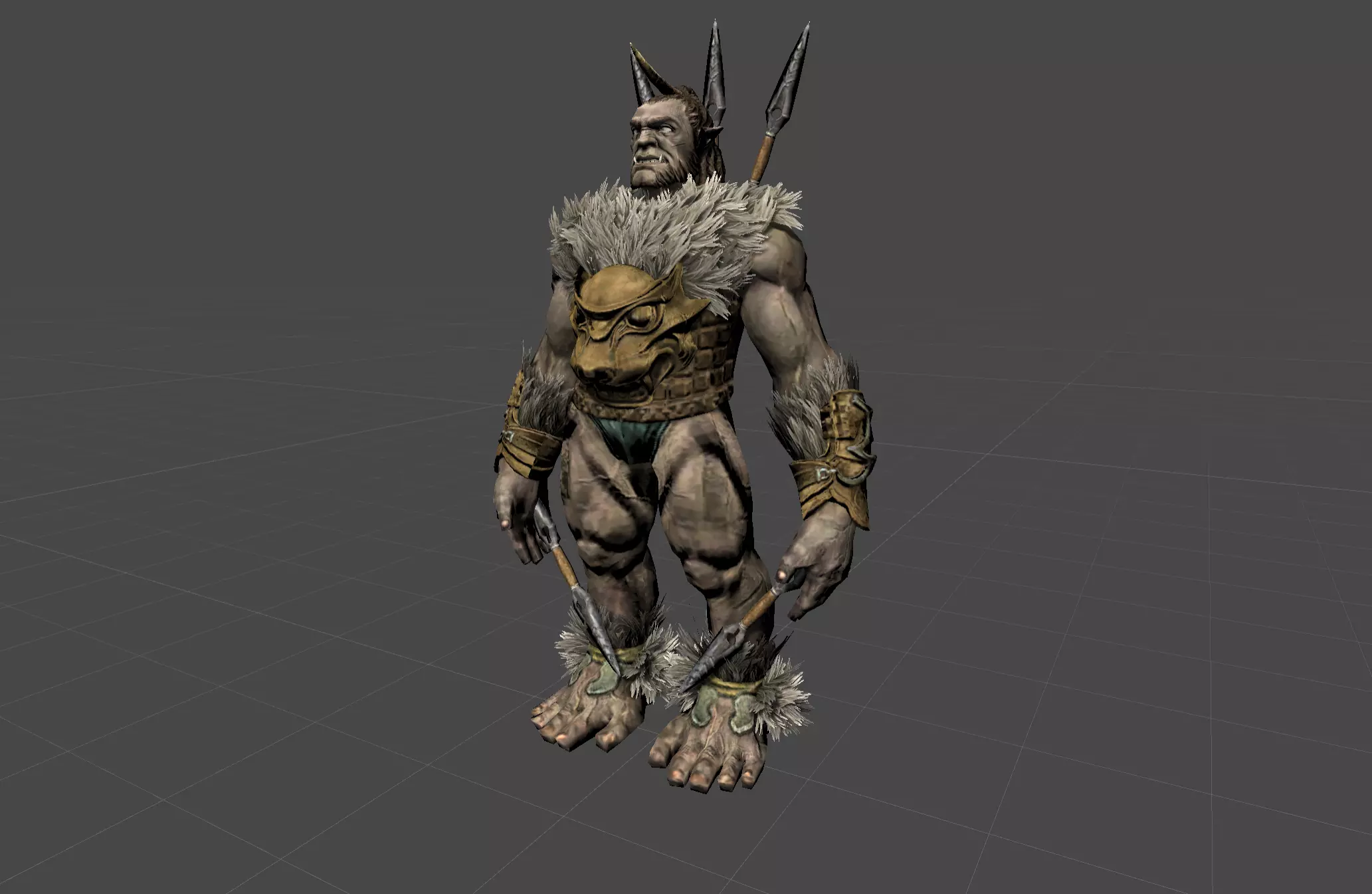 Mutant Orc Assassin Low-poly 3D model_0