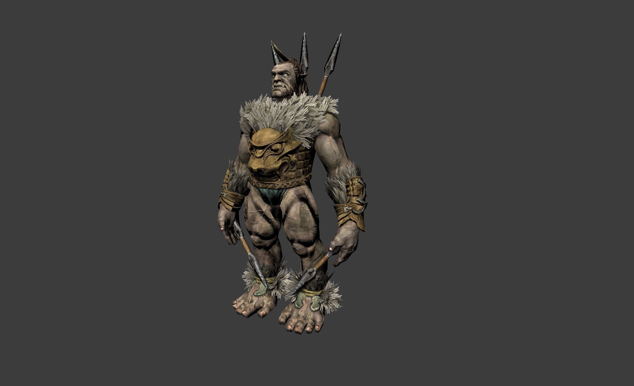 Mutant Orc Assassin Low-poly 3D model_13