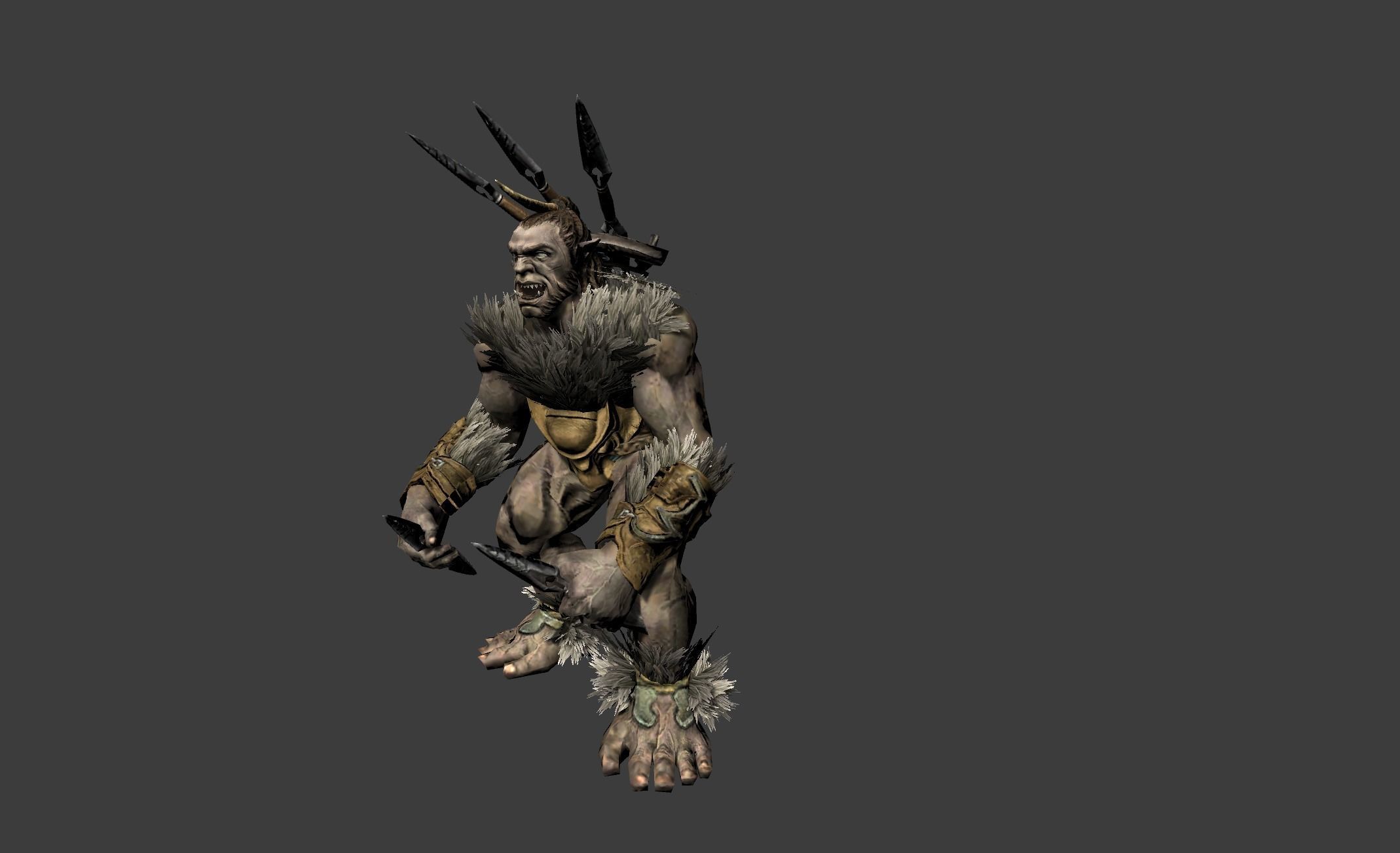 Mutant Orc Assassin Low-poly 3D model_8