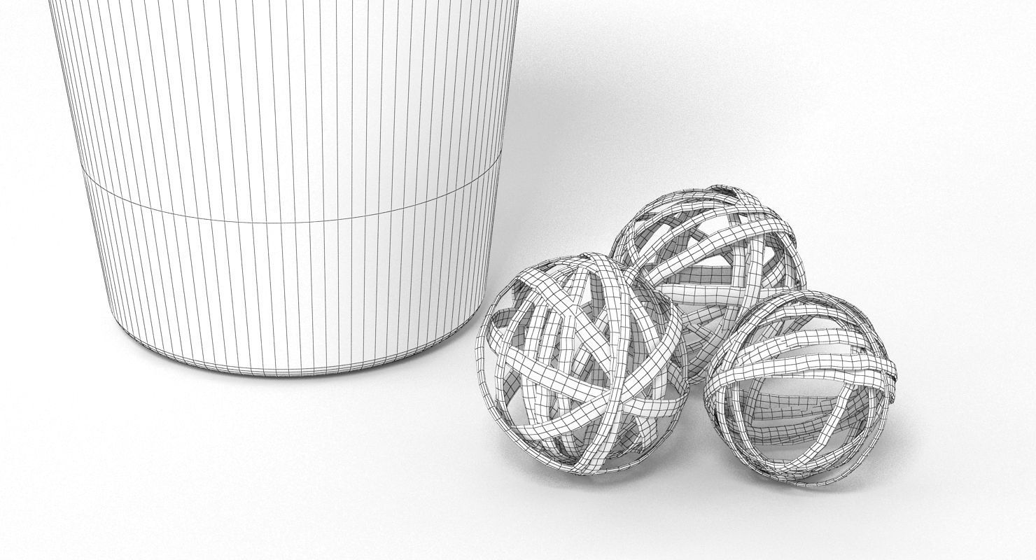 Wicker Decoration Low-poly 3D model_9