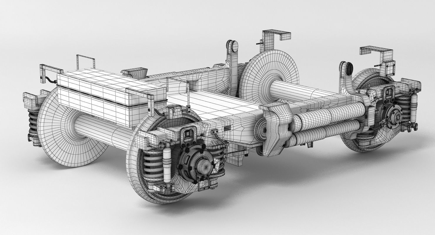 Train Undercarriage 3D model_7