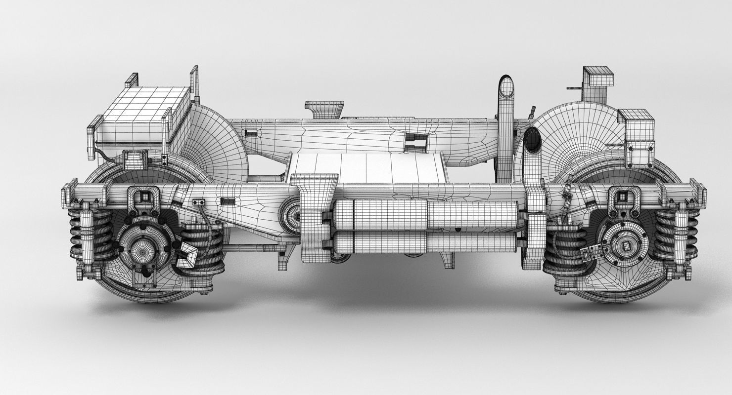 Train Undercarriage 3D model_11