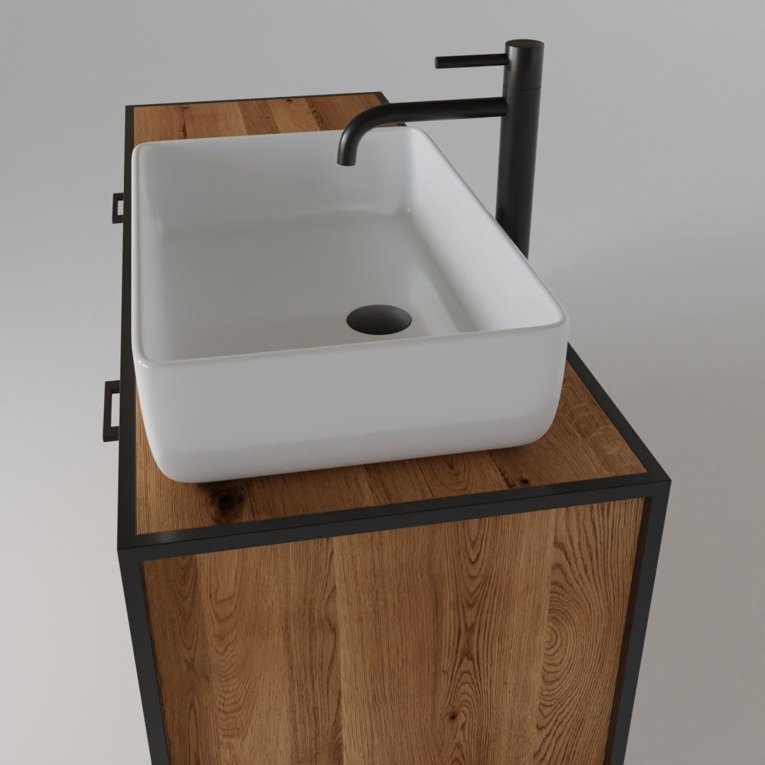 Bathroom cabinet with sink 3D model_2