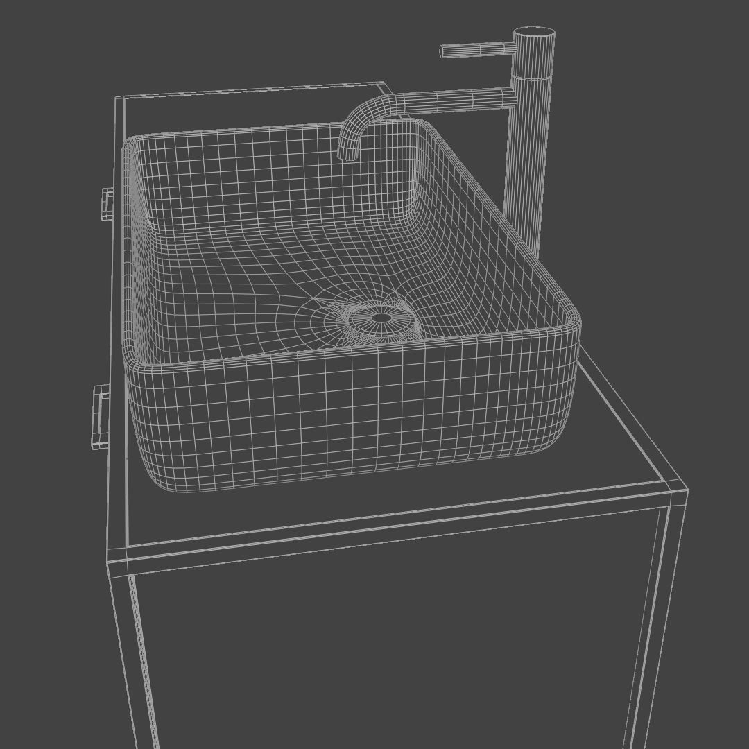 Bathroom cabinet with sink 3D model_6