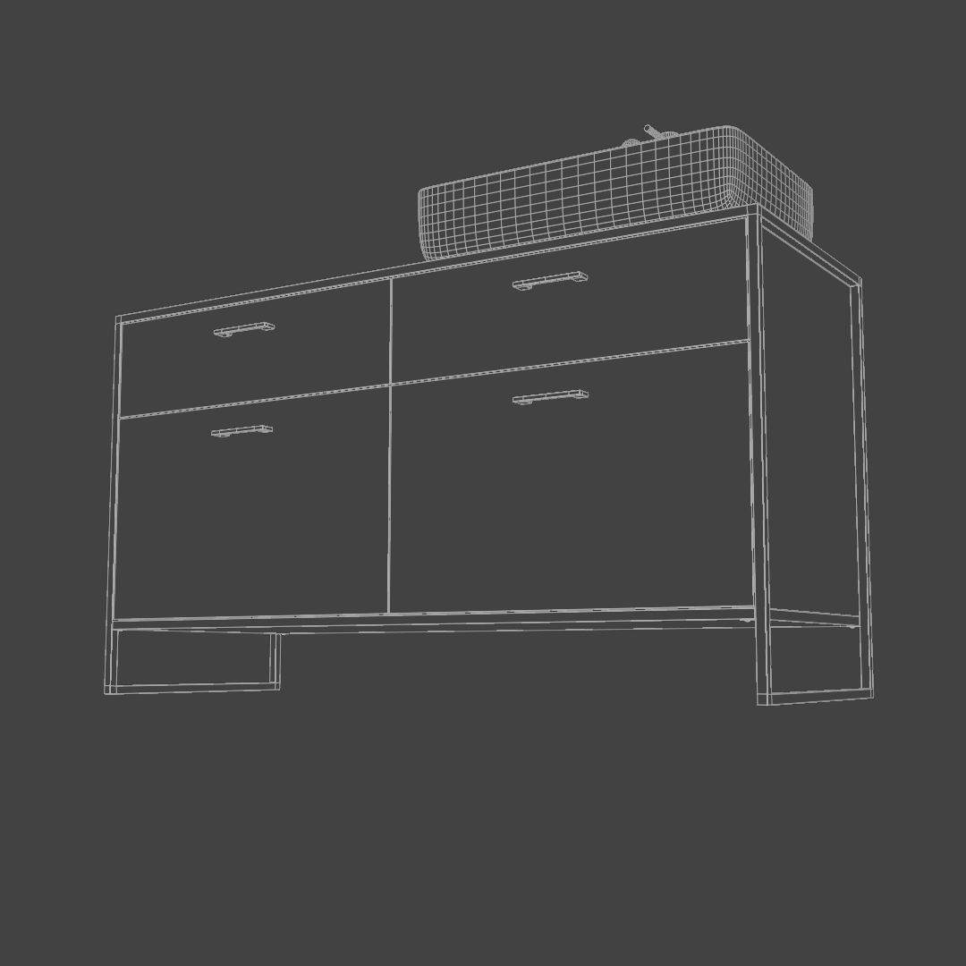 Bathroom cabinet with sink 3D model_7