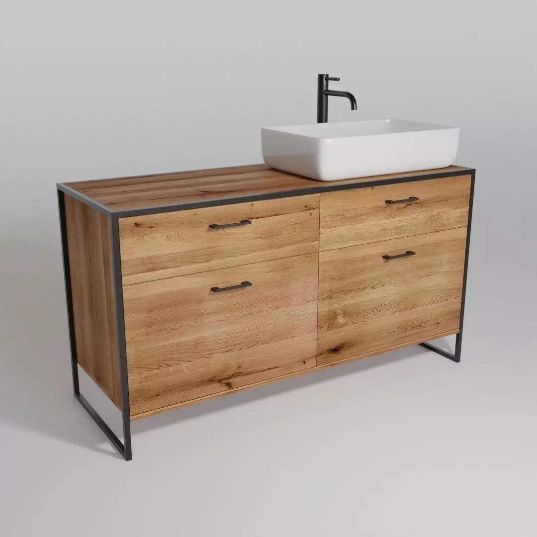 Bathroom cabinet with sink 3D model_0
