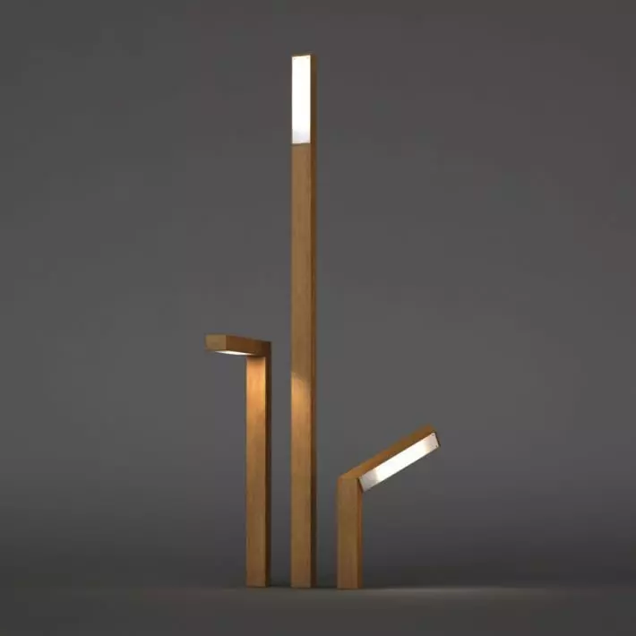 Three Brown Lamps All In One Unit 3D model_0