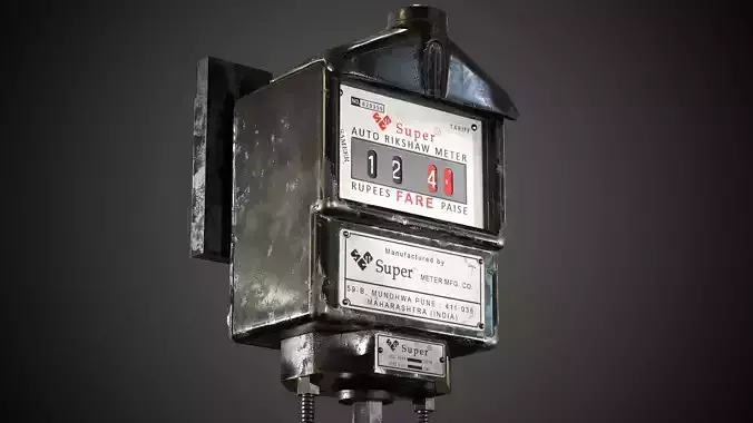 Realistic Rikshaw Meter - Game Prop PBR
