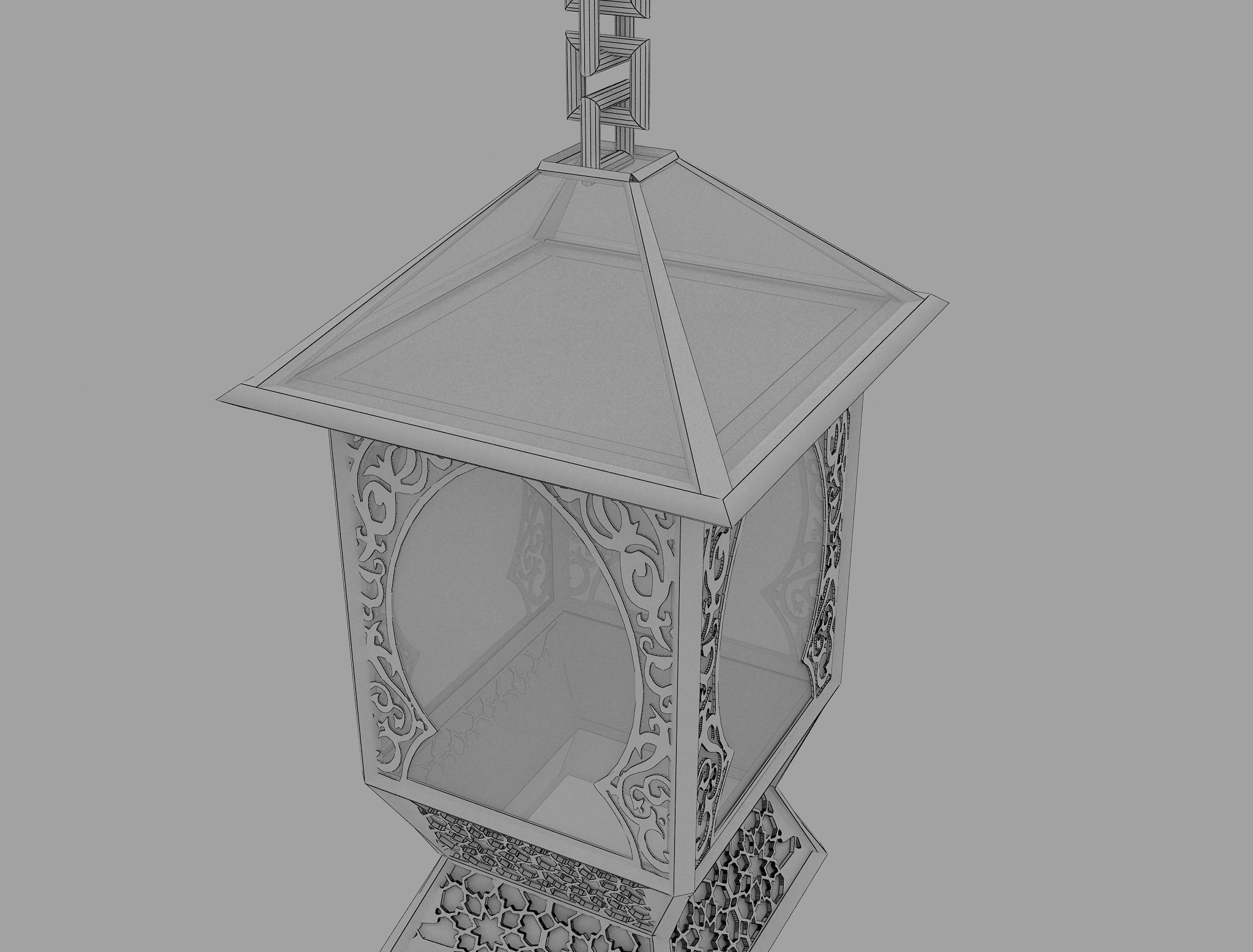F10a Ramadan lantern fanous 3D model_9