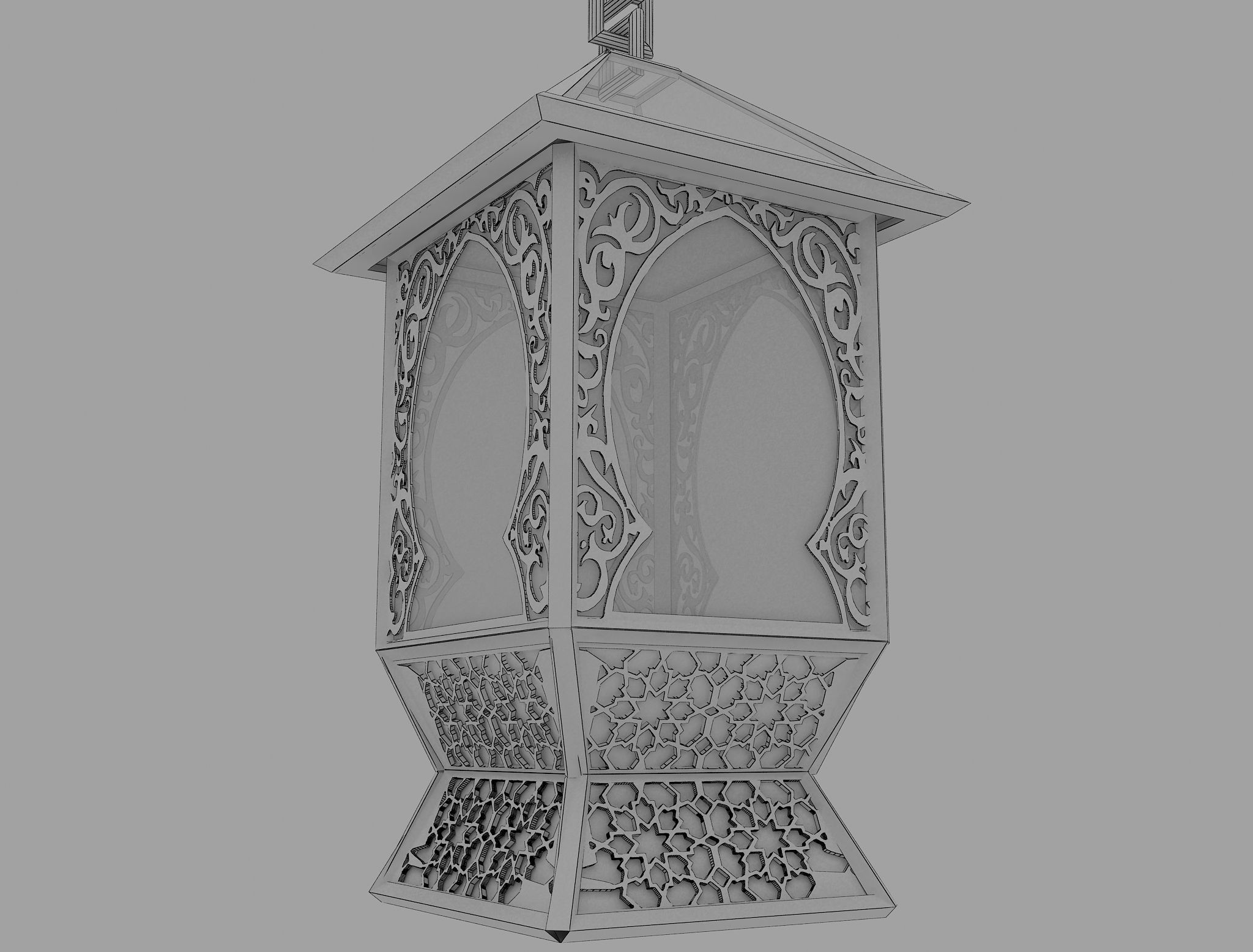 F10a Ramadan lantern fanous 3D model_7