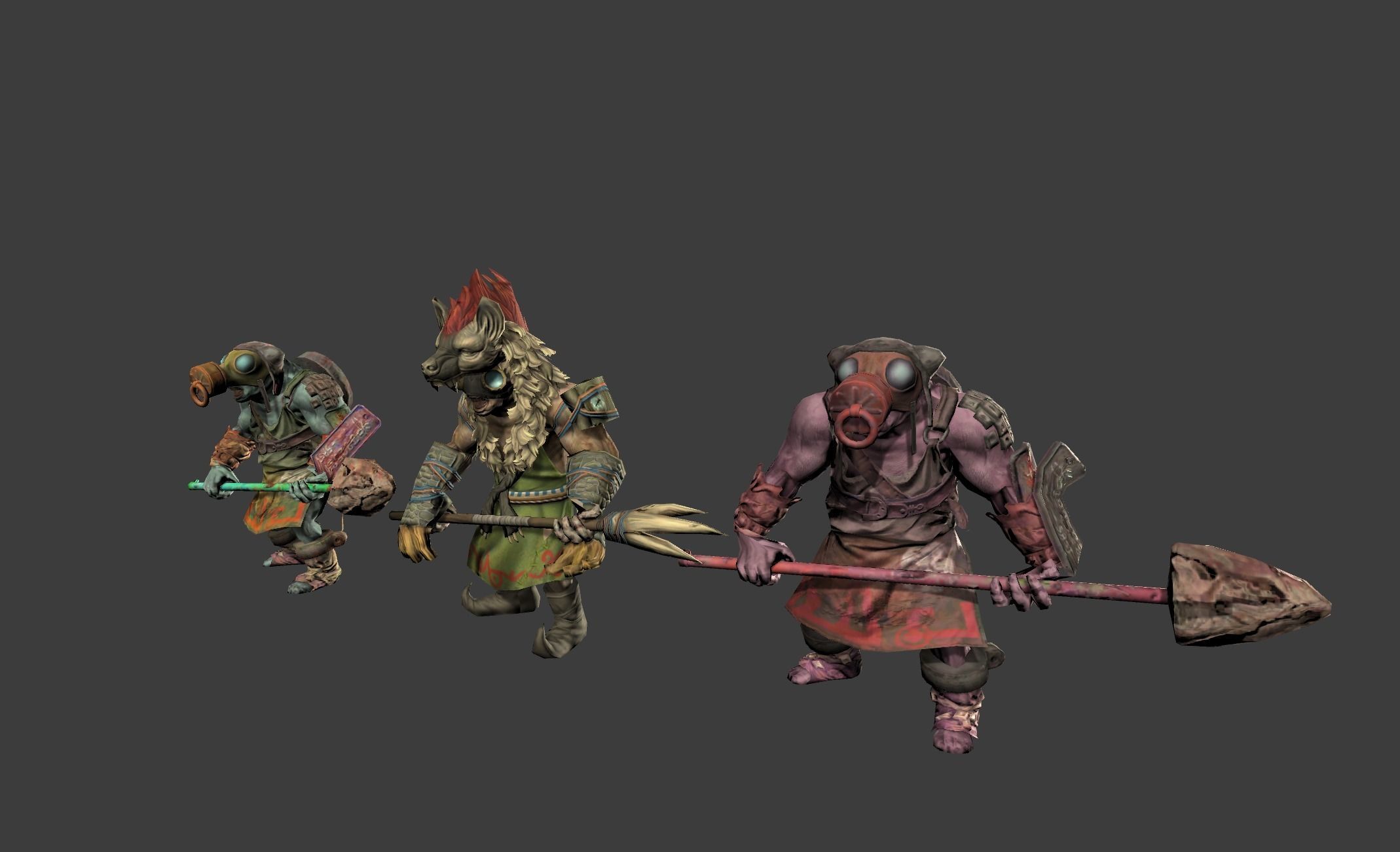 Mutant Troll Warrior Low-poly 3D model_16