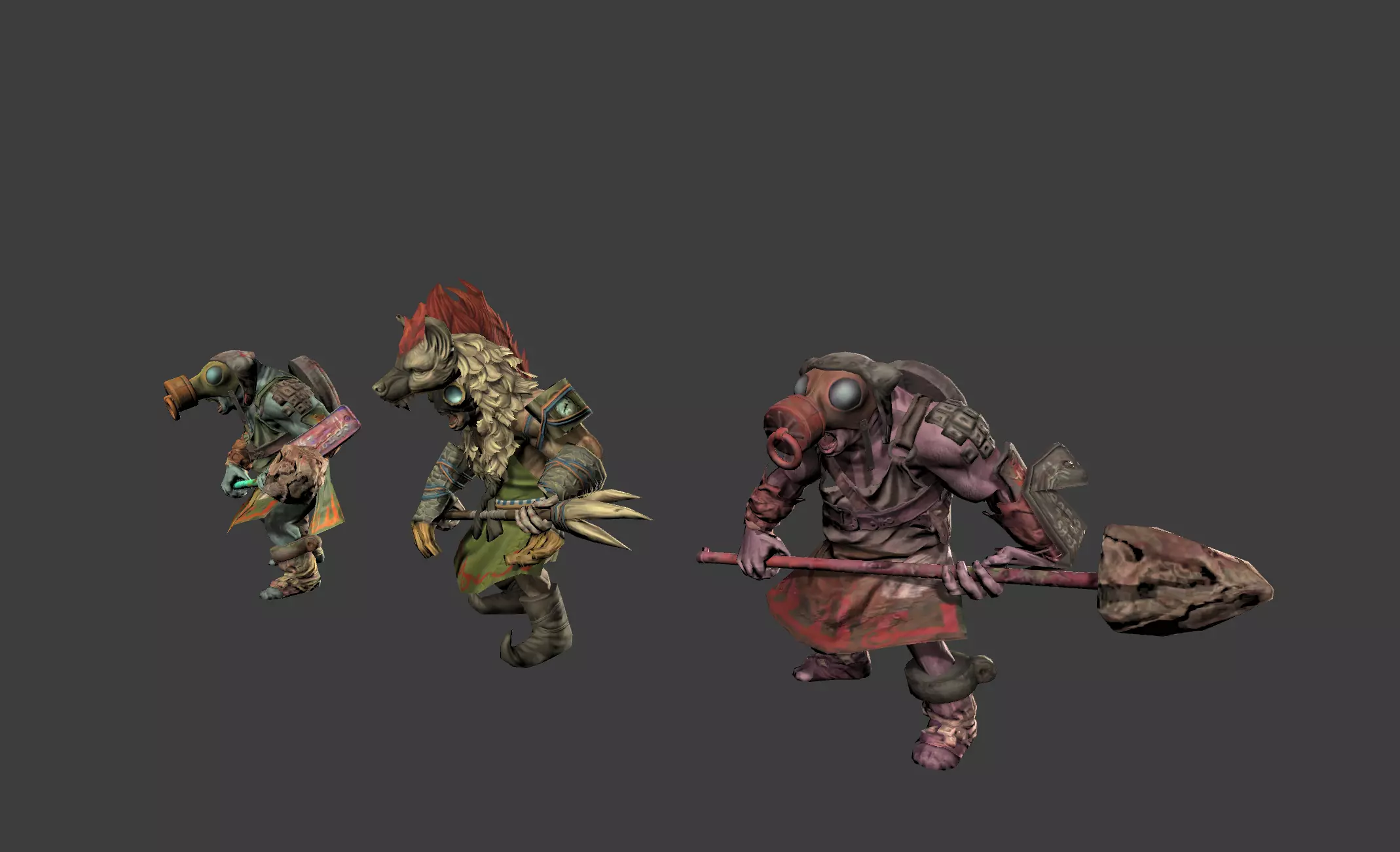 Mutant Troll Warrior Low-poly 3D model_0