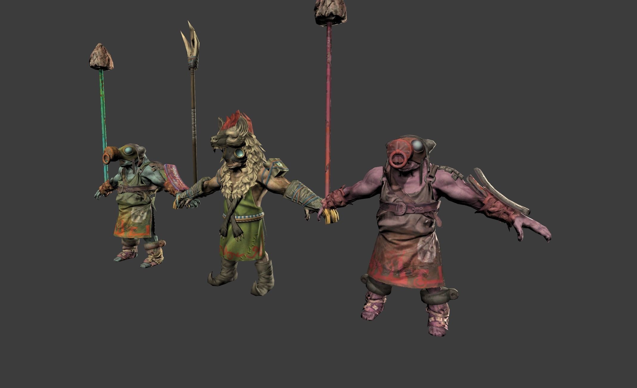 Mutant Troll Warrior Low-poly 3D model_8