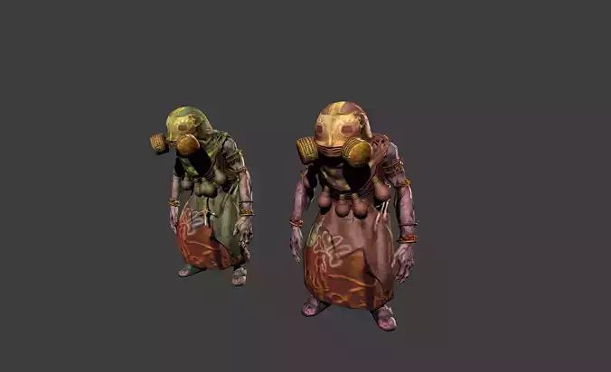 Mutant Troll Shaman Low-poly 3D model