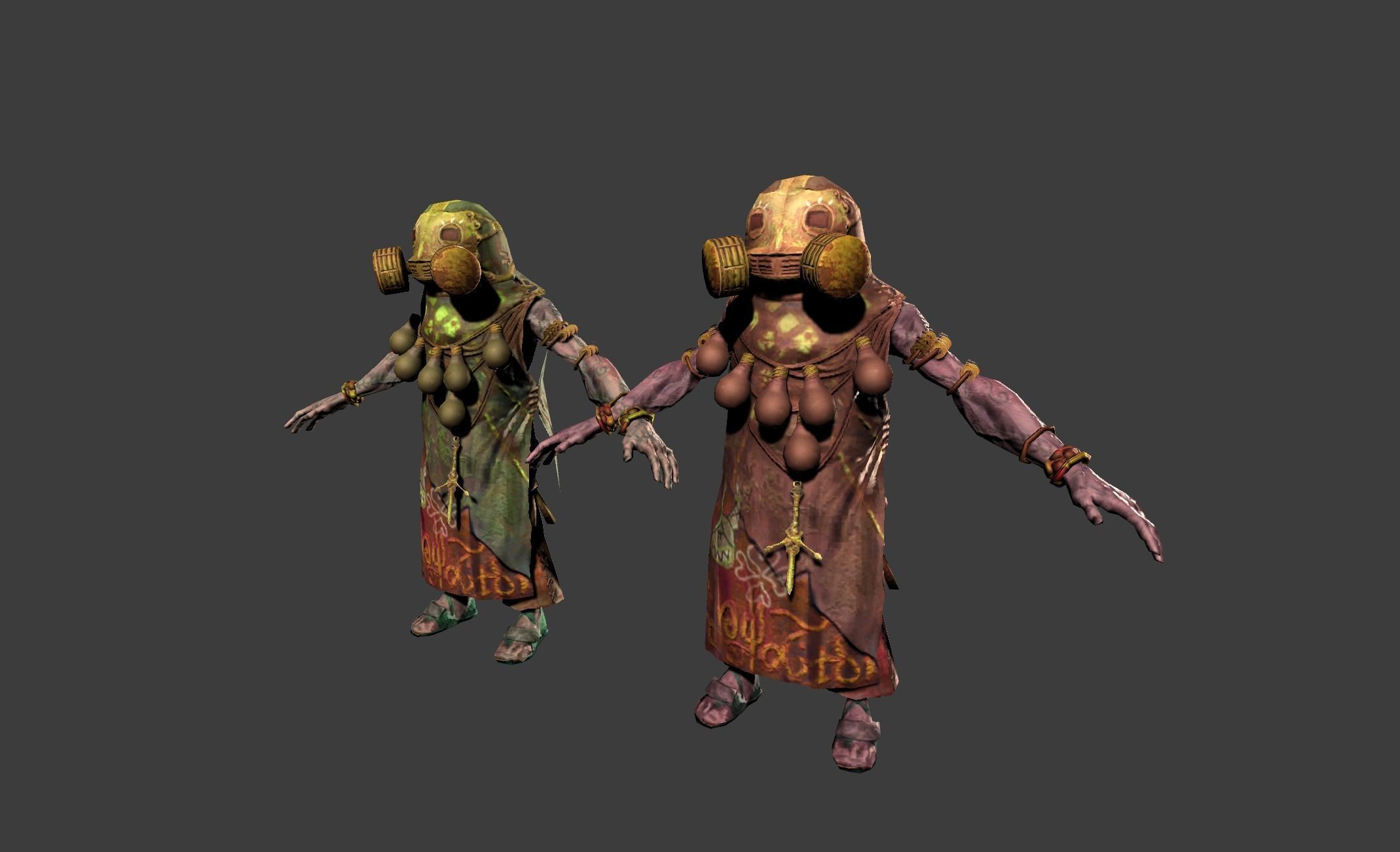 Mutant Troll Shaman Low-poly 3D model_12