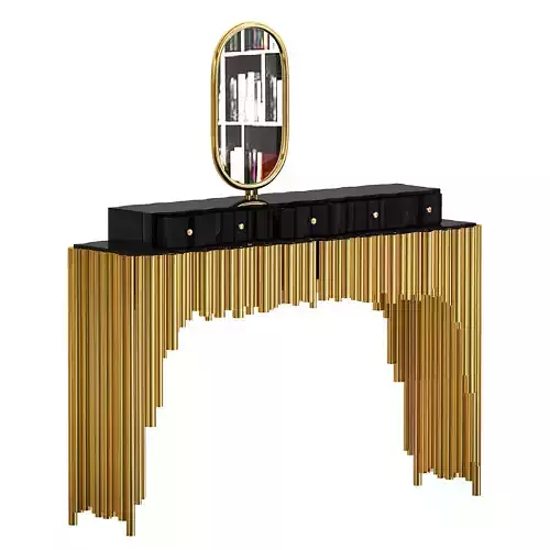 Maisonvalentina gold and console table with mirror 3D model