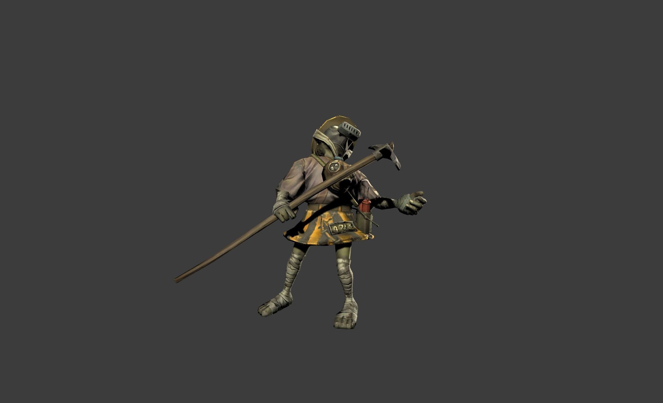 Mutant Troll Miner Low-poly 3D model_8