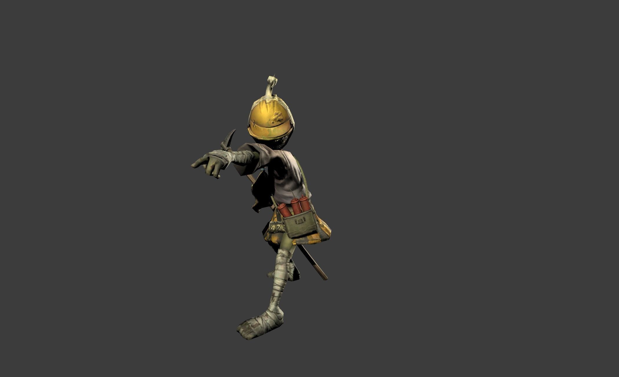 Mutant Troll Miner Low-poly 3D model_16