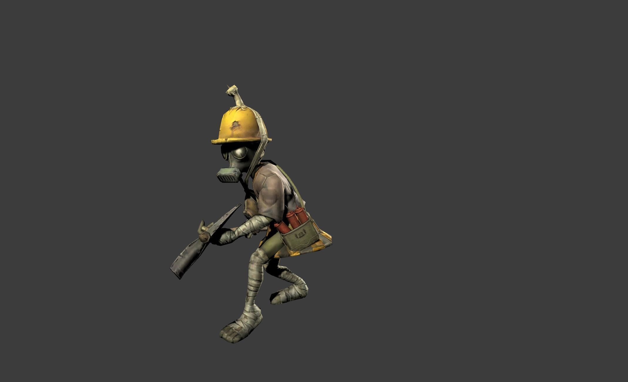 Mutant Troll Miner Low-poly 3D model_14