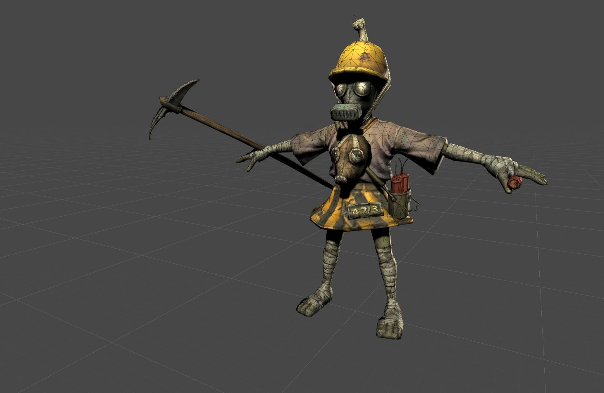 Mutant Troll Miner Low-poly 3D model_13