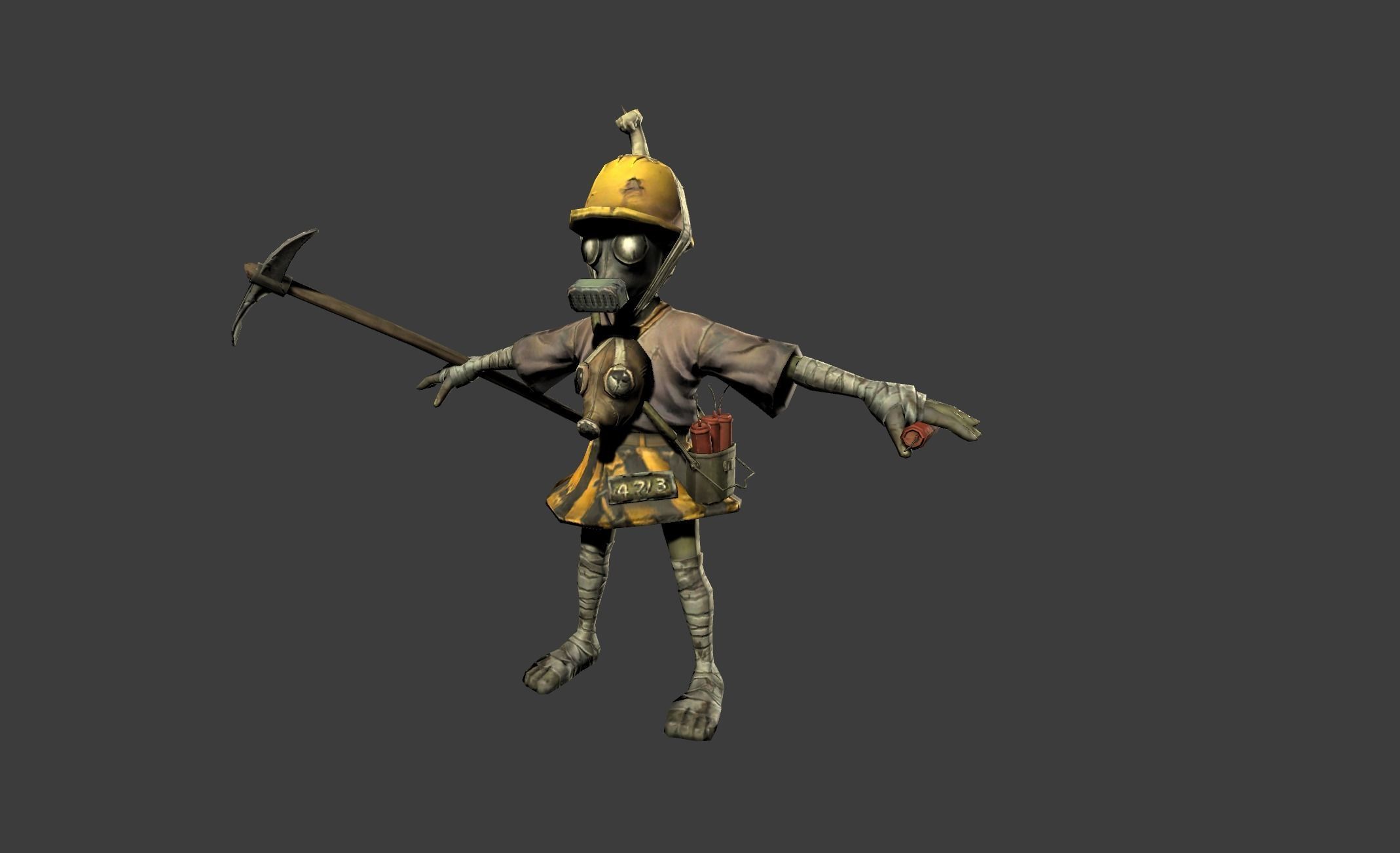 Mutant Troll Miner Low-poly 3D model_15