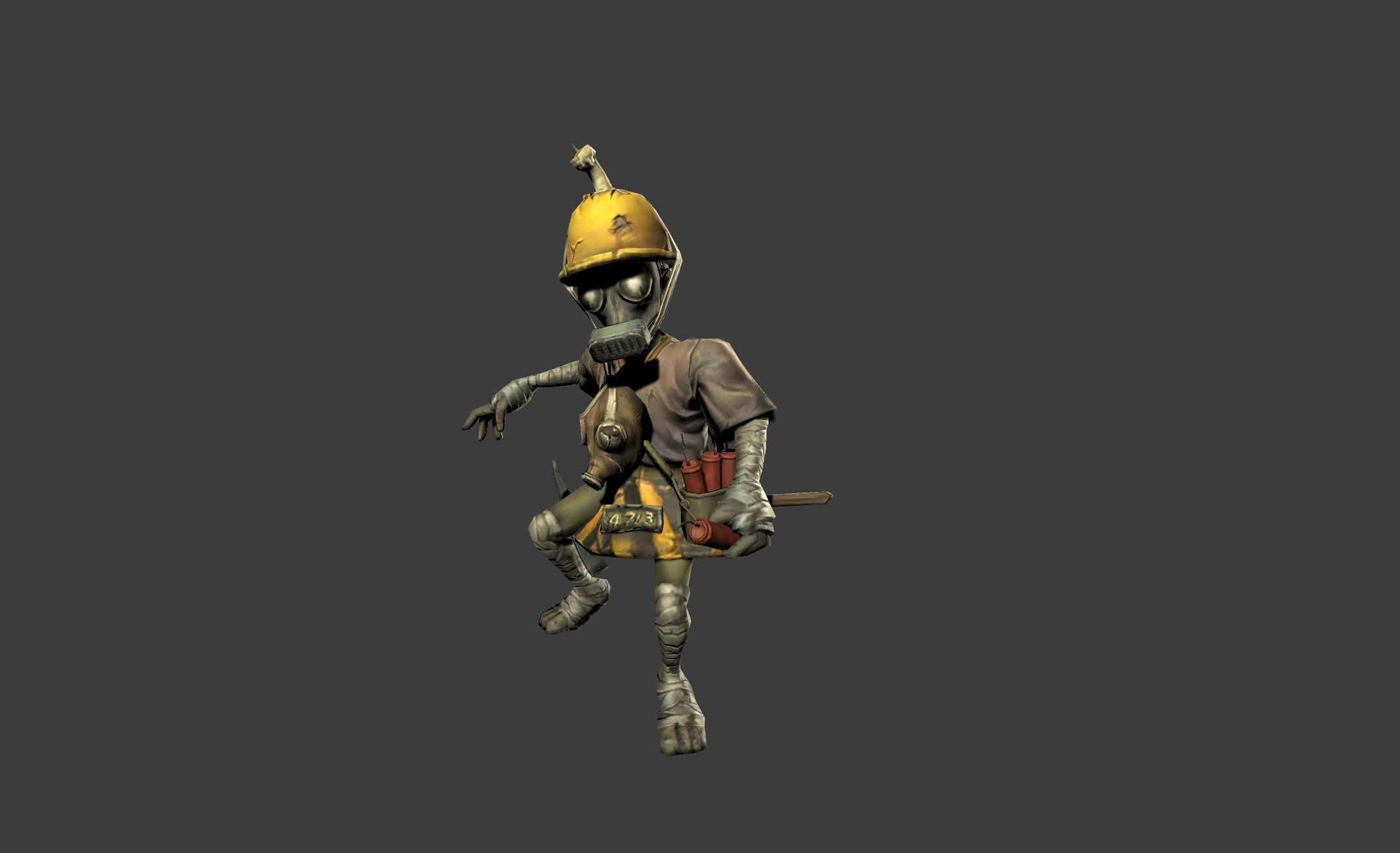 Mutant Troll Miner Low-poly 3D model_10