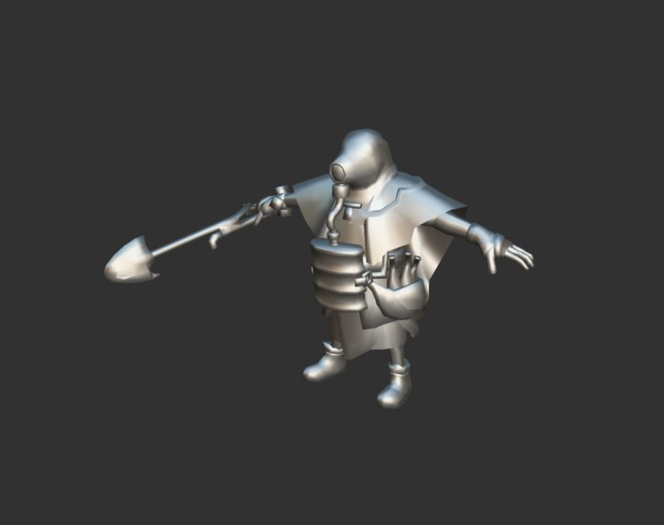 Mutant Troll Worker Low-poly 3D model_4