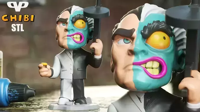 Two Face Chibi STL for 3D Printing ChibiSTL 3DXM