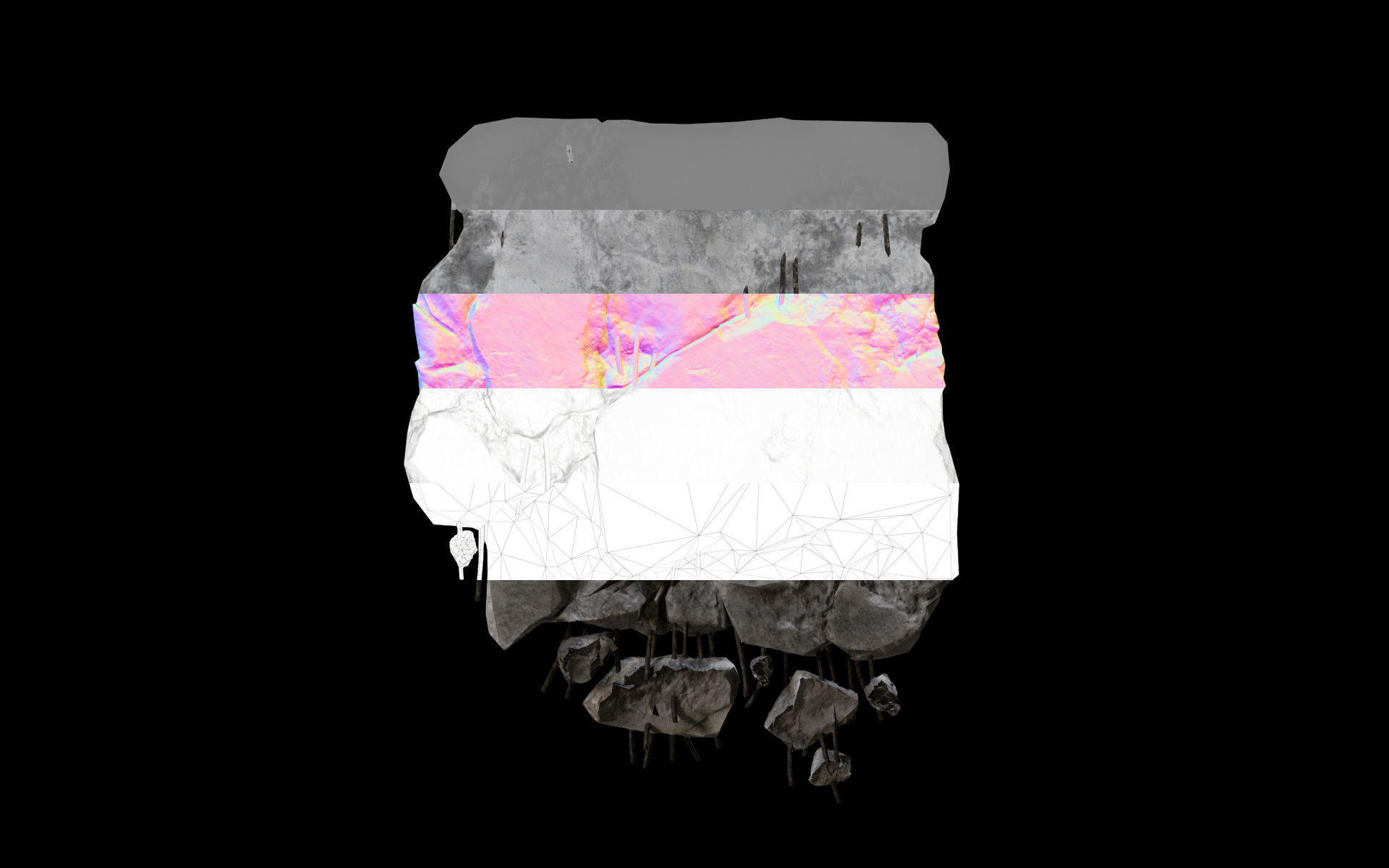 Concrete Debris 06 v2 Low-poly 3D model_7