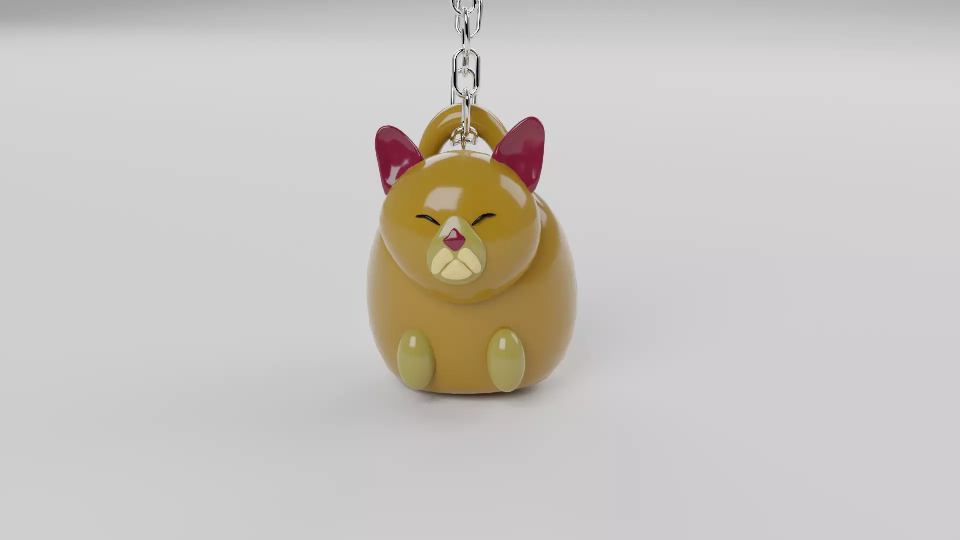 cute keychain Cat Ozzy Free 3D print model