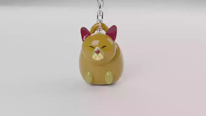 cute keychain Cat Ozzy Free 3D print model