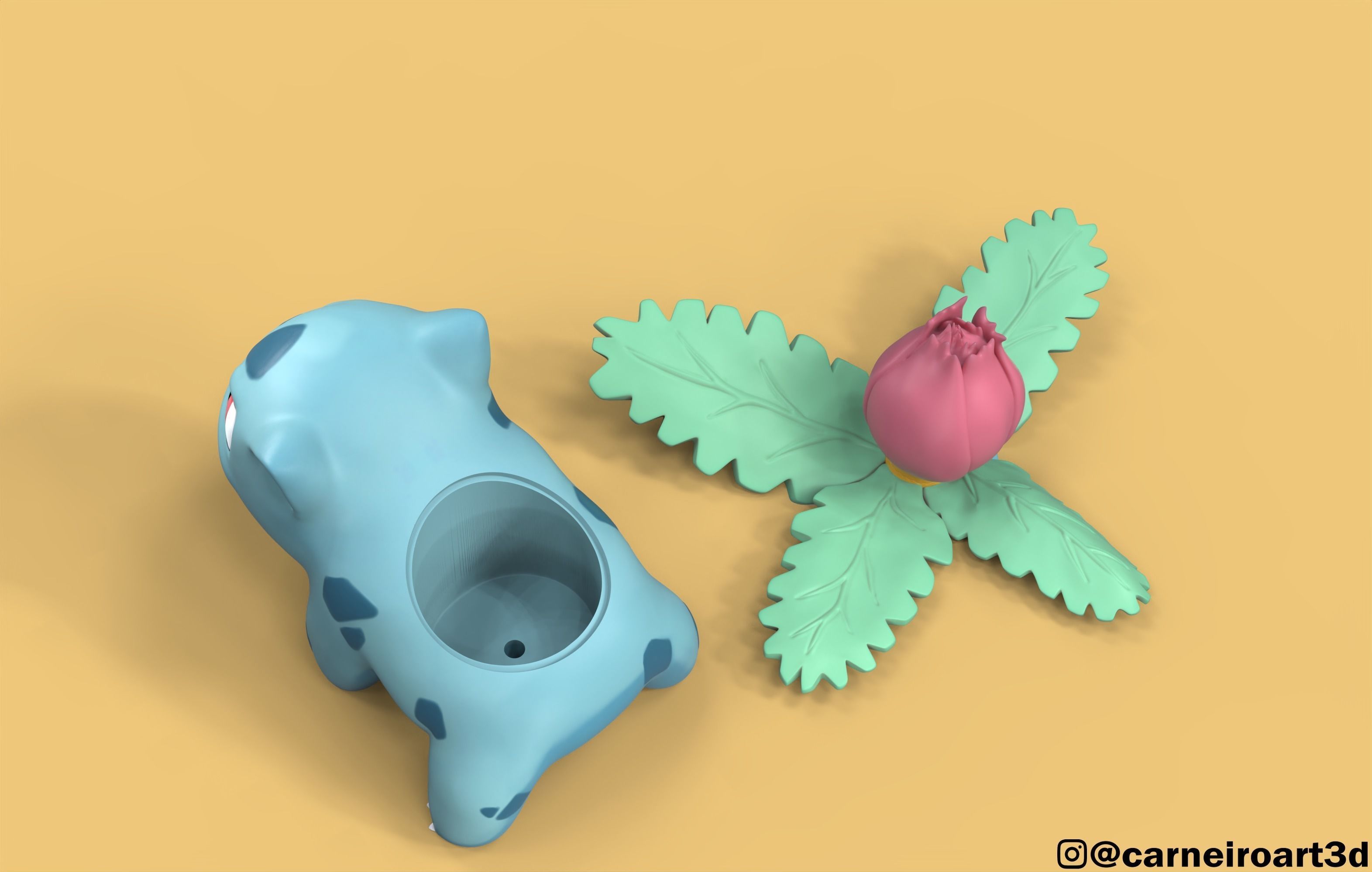 Ivysaur pokemon 3D model_4