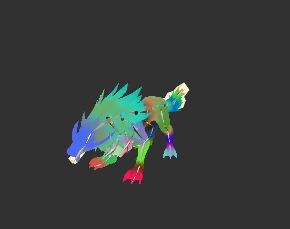Beast Wolf Mutant Low-poly 3D model_2