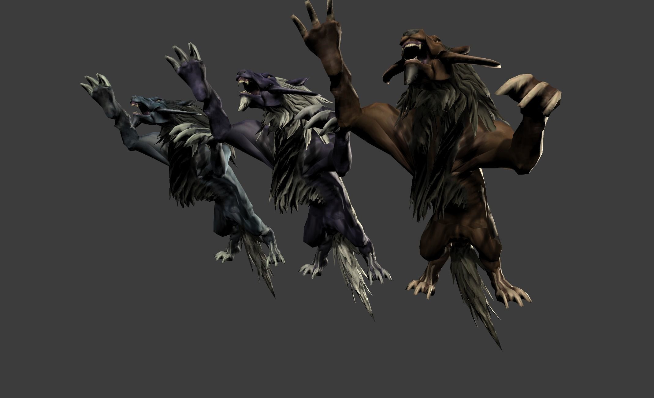 Beast Wolf Mutant Low-poly 3D model_10