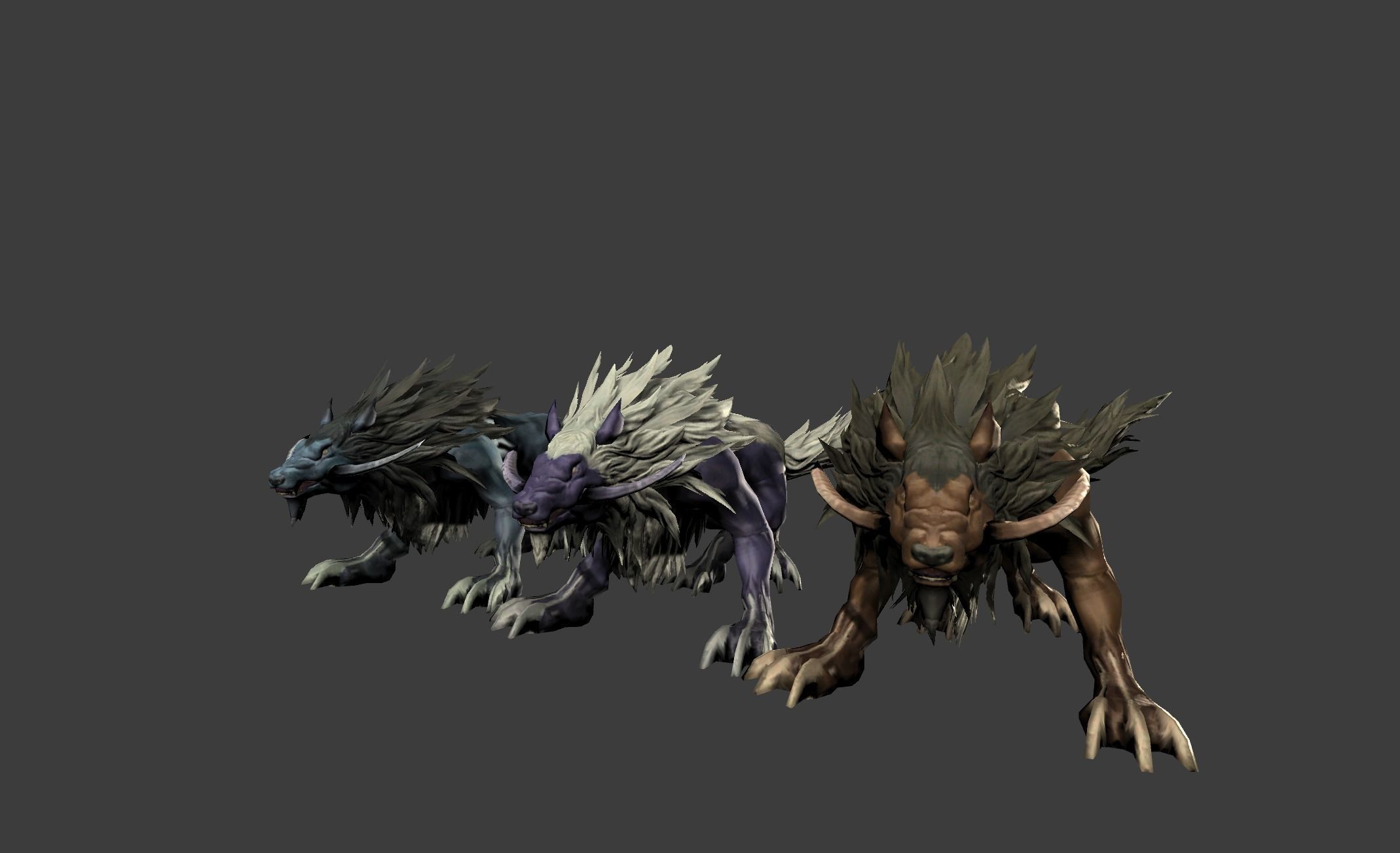 Beast Wolf Mutant Low-poly 3D model_17