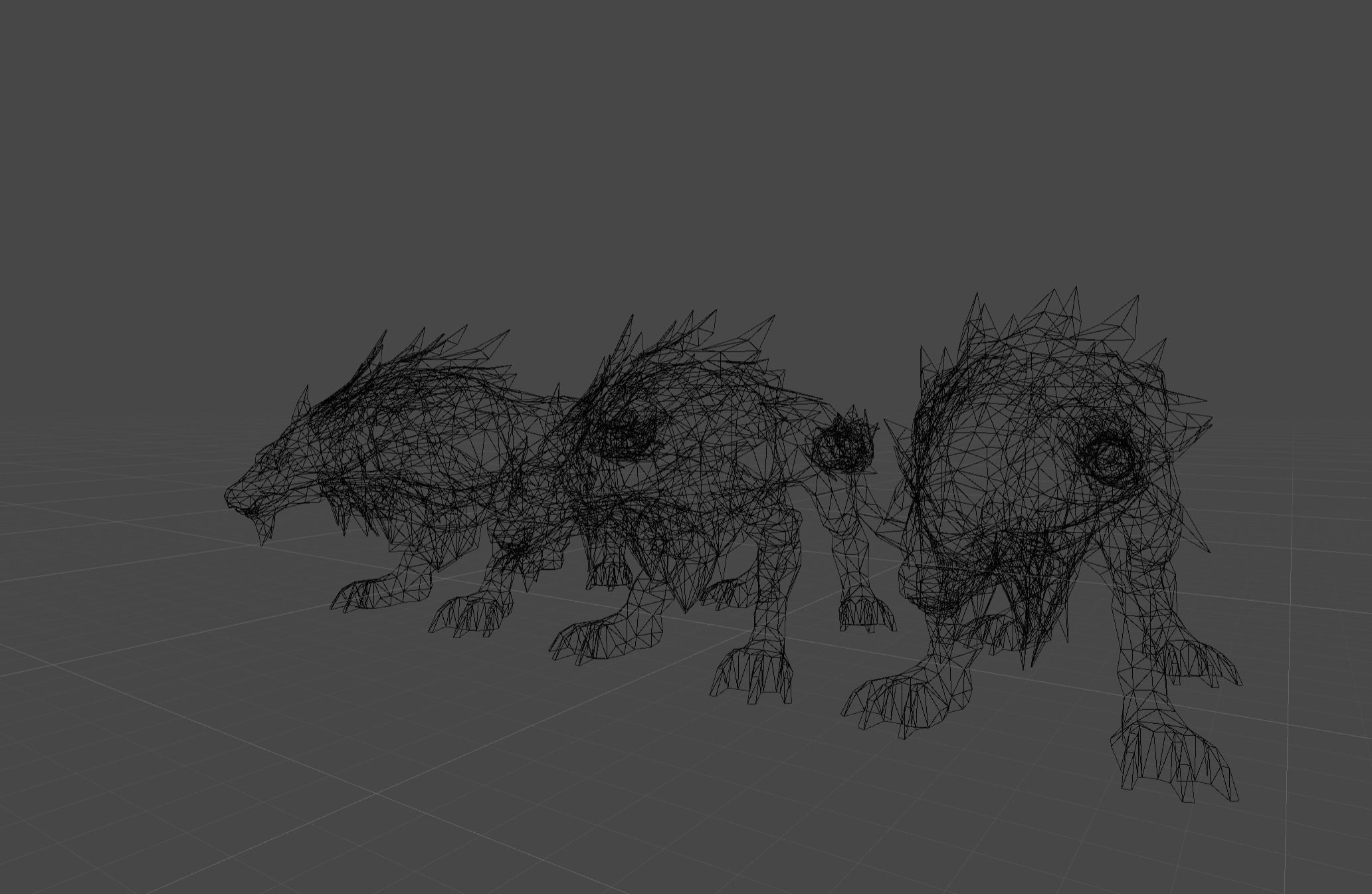 Beast Wolf Mutant Low-poly 3D model_6