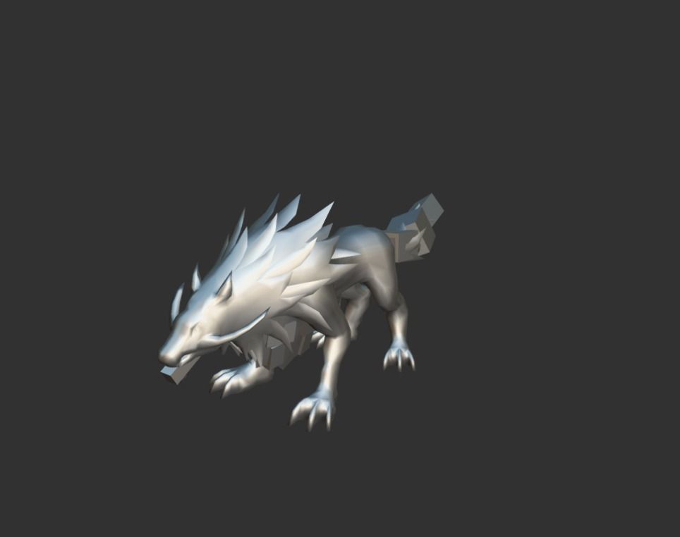 Beast Wolf Mutant Low-poly 3D model_3