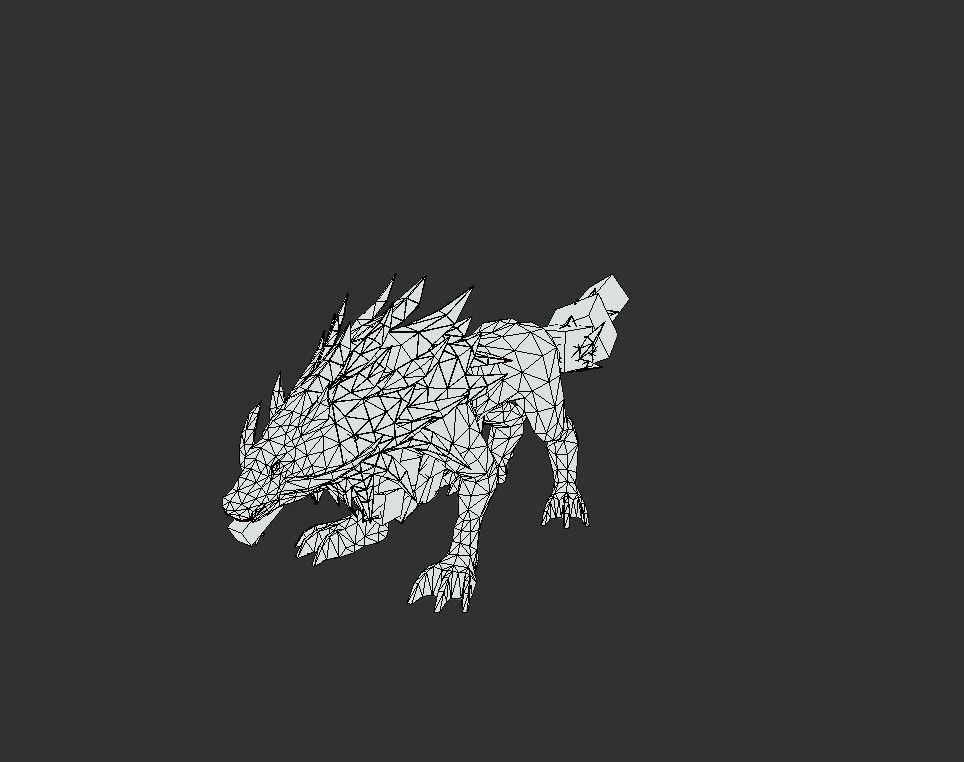 Beast Wolf Mutant Low-poly 3D model_4