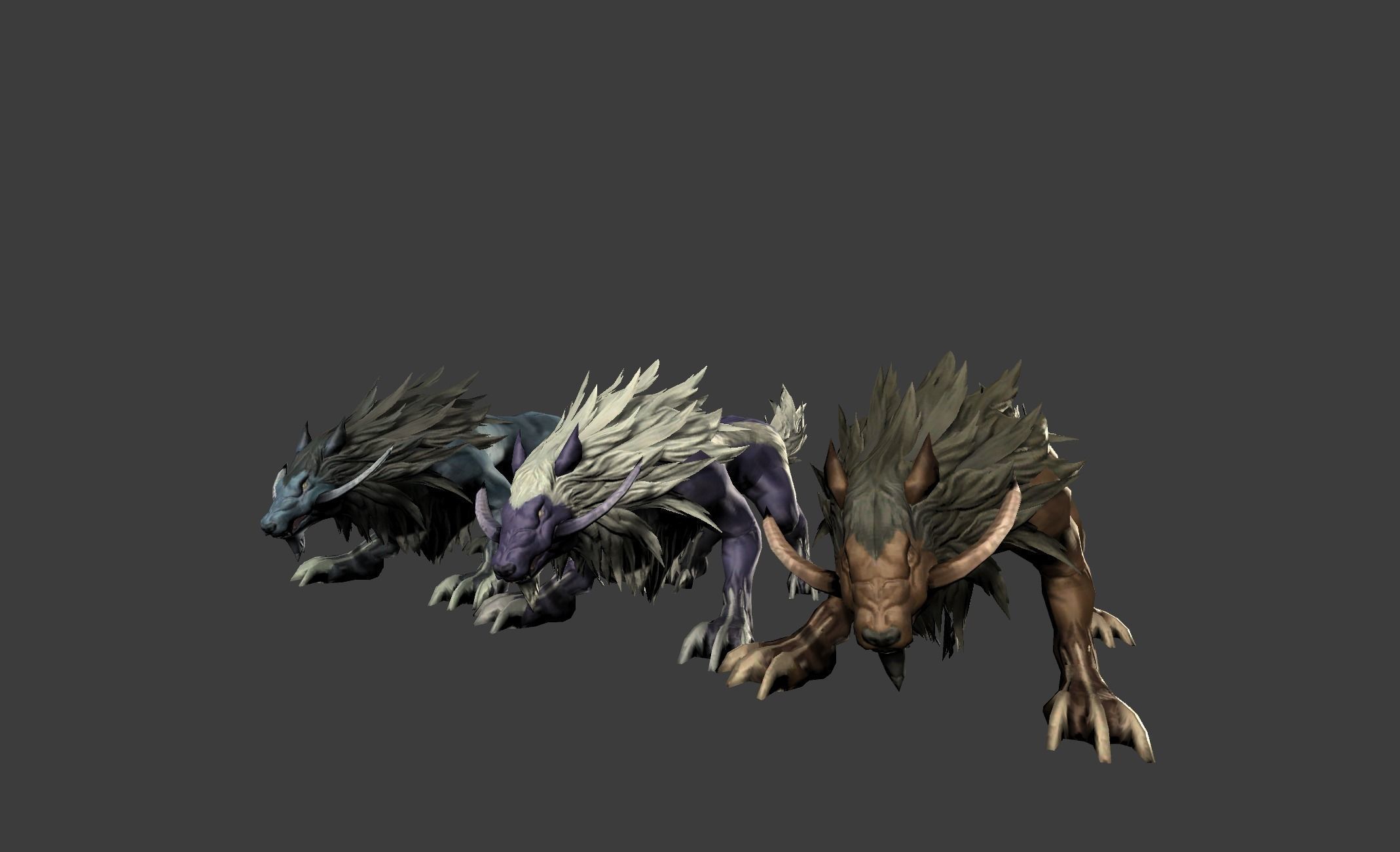 Beast Wolf Mutant Low-poly 3D model_12
