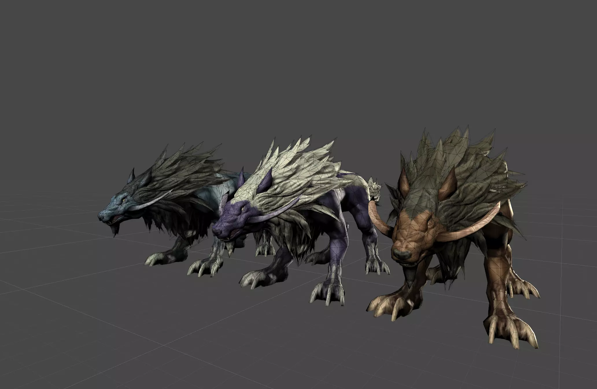 Beast Wolf Mutant Low-poly 3D model_0