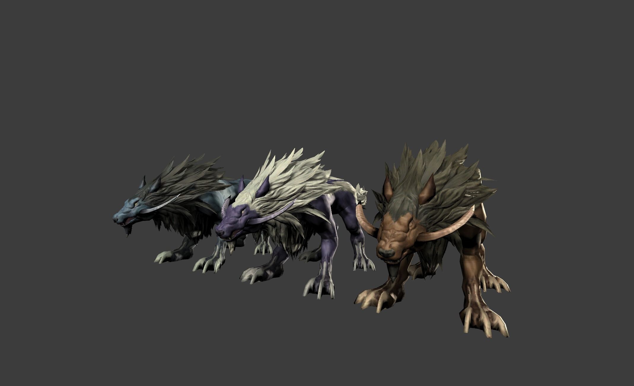 Beast Wolf Mutant Low-poly 3D model_16