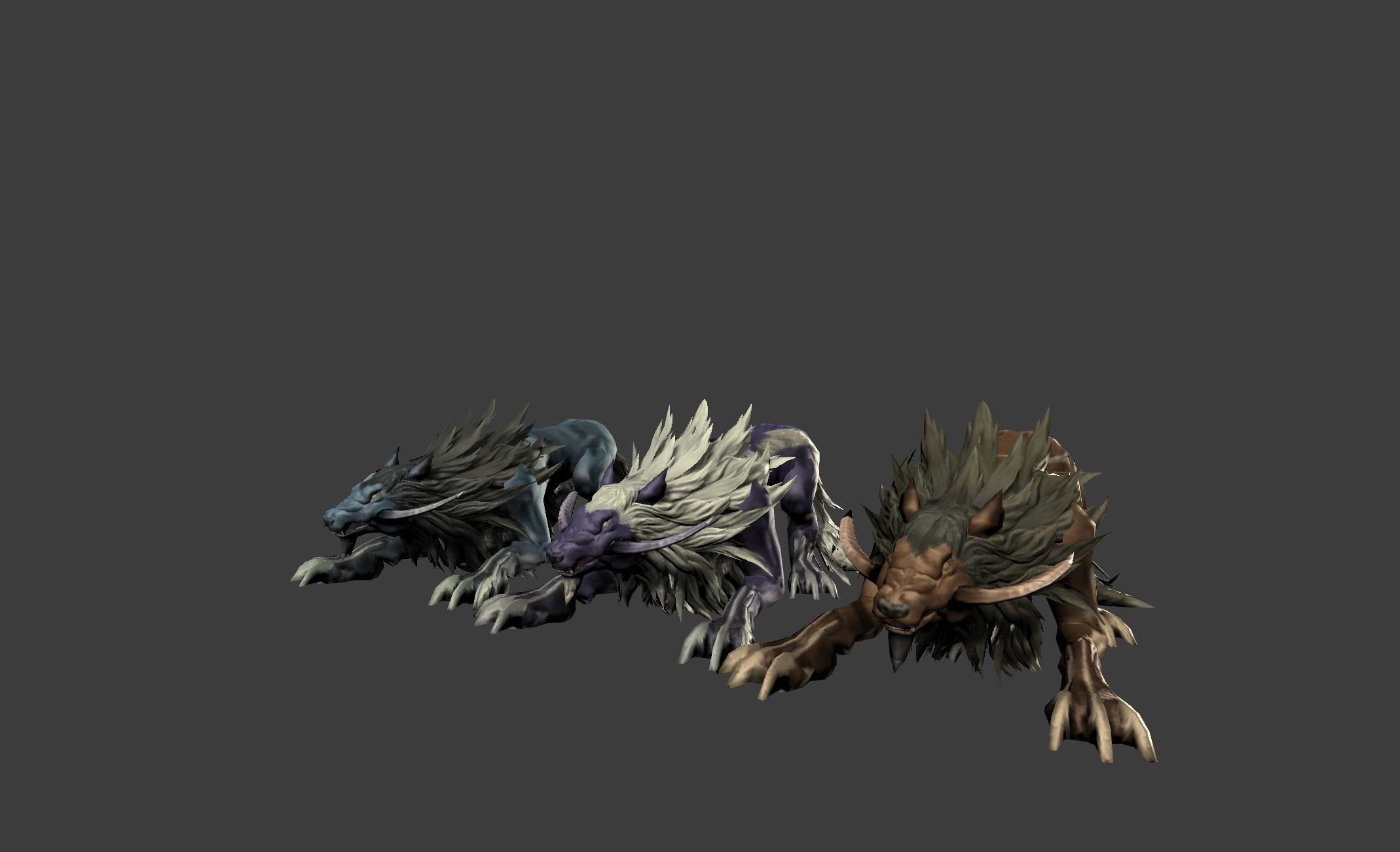 Beast Wolf Mutant Low-poly 3D model_8