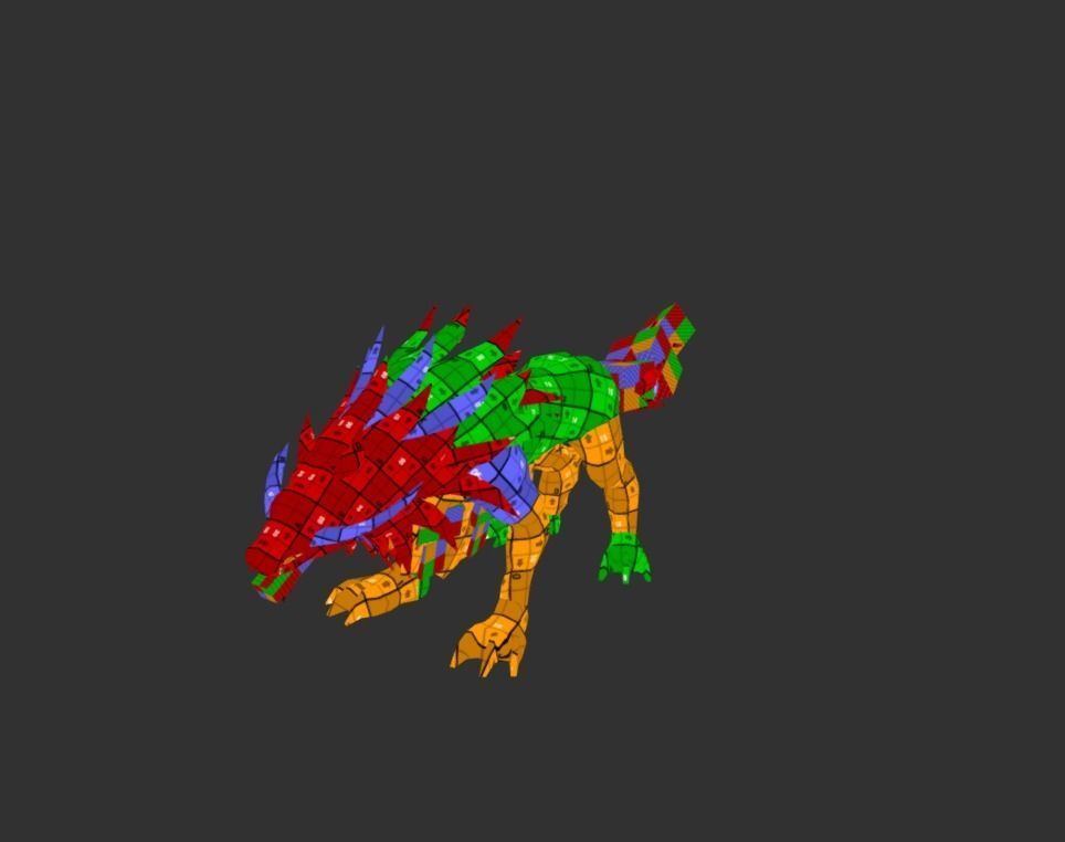 Beast Wolf Mutant Low-poly 3D model_5