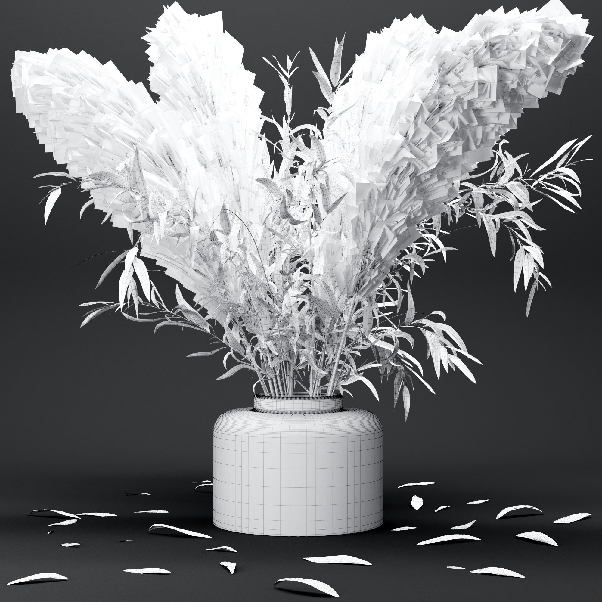  Bouquet dry pampas and Eucalyptus 3D model_5