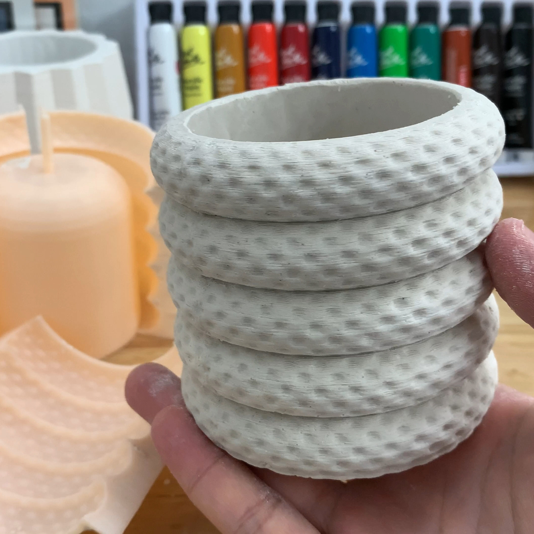 eometric Donut Pot with drainage - 3D print mold 3D print model_3