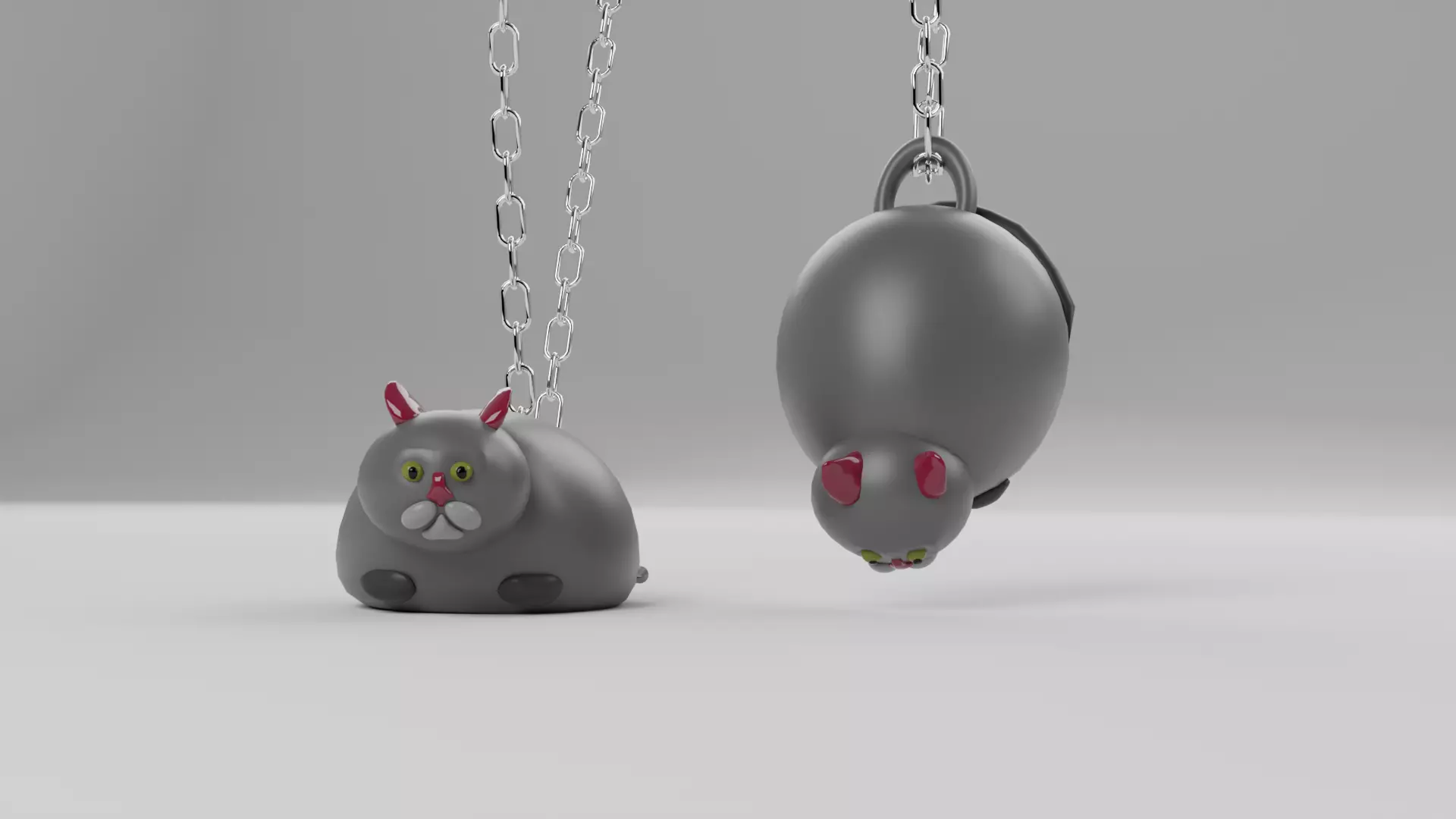 cute keychain Cat Bazilio Free 3D print model