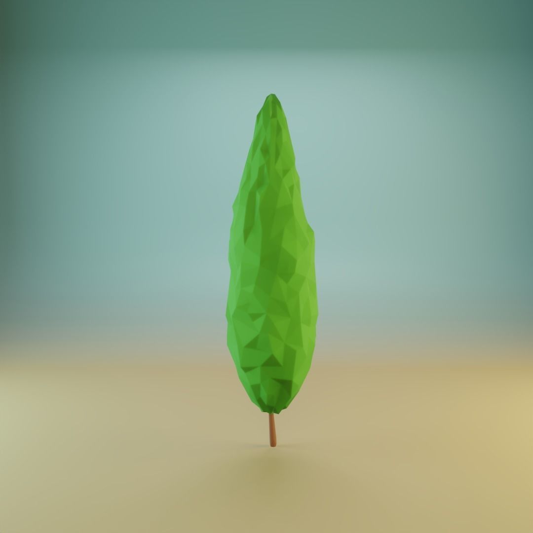 Trees set Low-poly tree with leaves Free low-poly 3D model_6